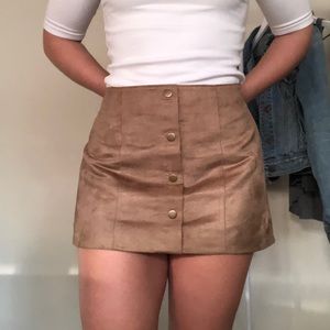 GAP micro-suede button down mini skirt